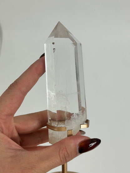HQ Bergkristall Spitze mit Halterung - E
