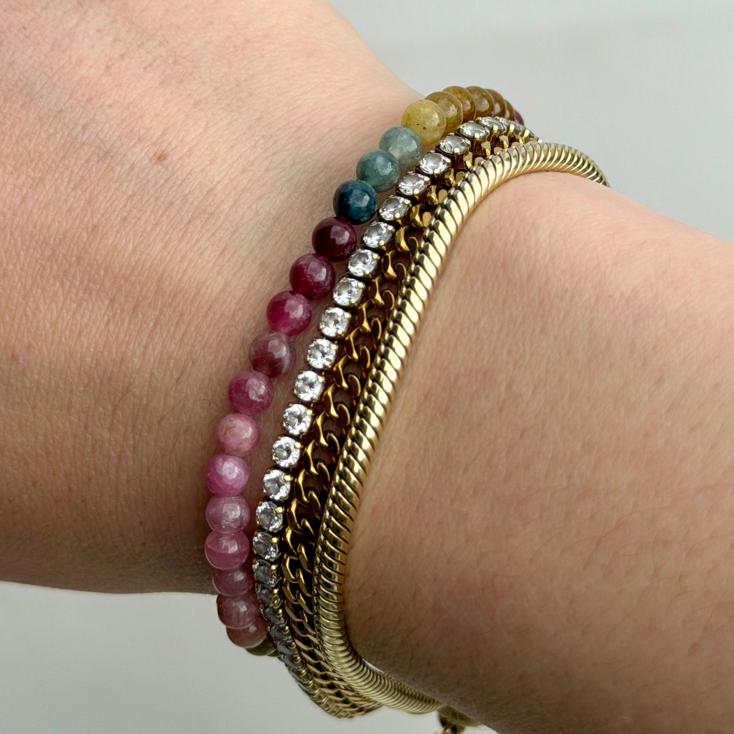 Bunter Turmalin - Armband - 4mm