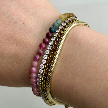Bunter Turmalin - Armband - 4mm