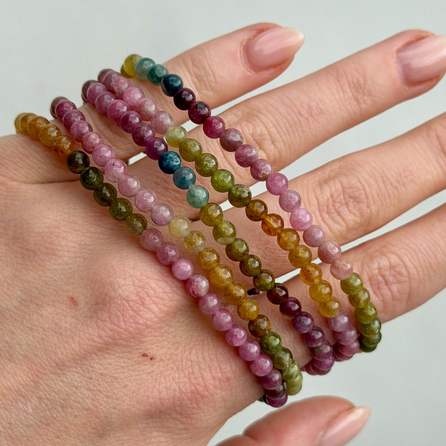 Bunter Turmalin - Armband - 4mm