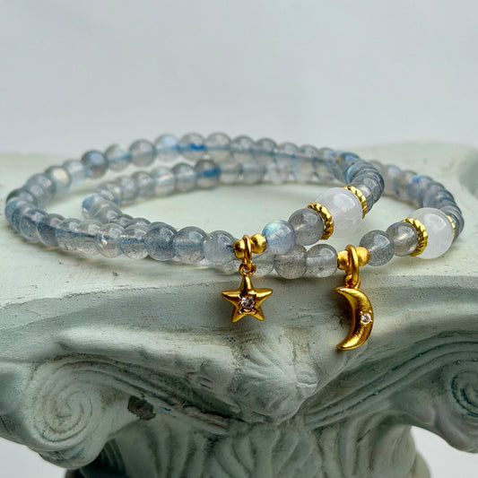 Celestia Armband - Labradorit & Mondstein