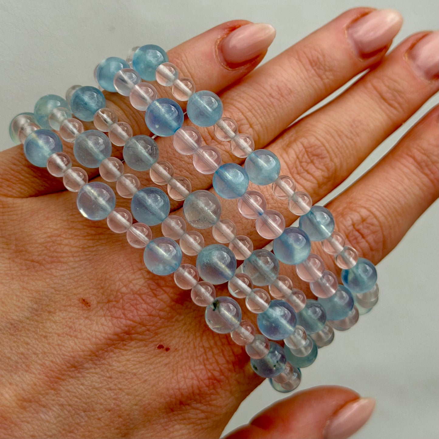 Aquamarin X Rosenquarz Armband