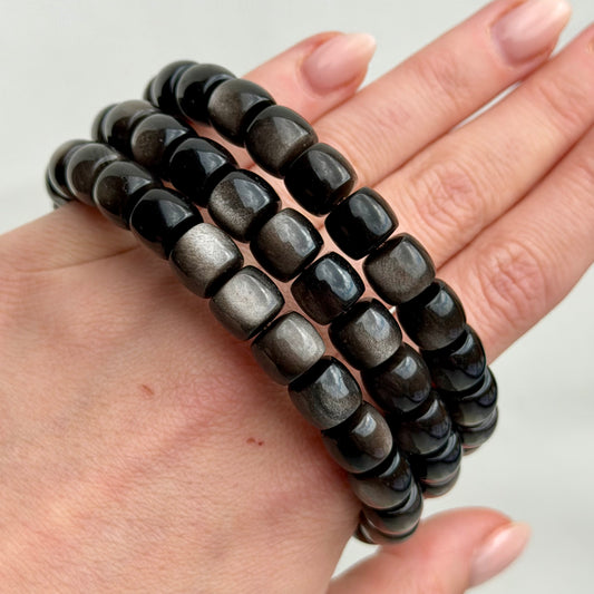 Silber Obsidian Bangle
