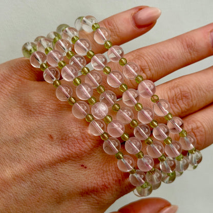 Peridot X Rosenquarz Armband
