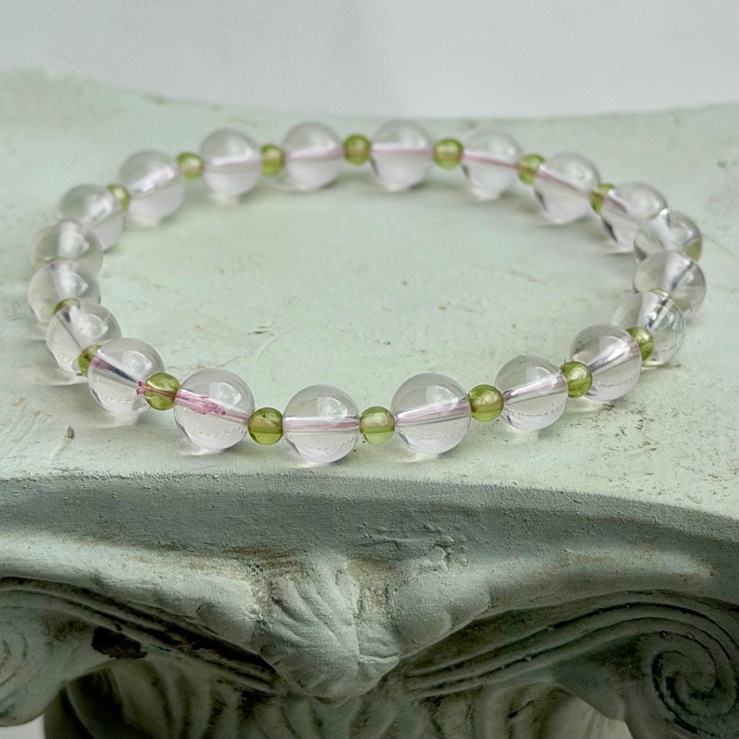 Peridot X Rosenquarz Armband
