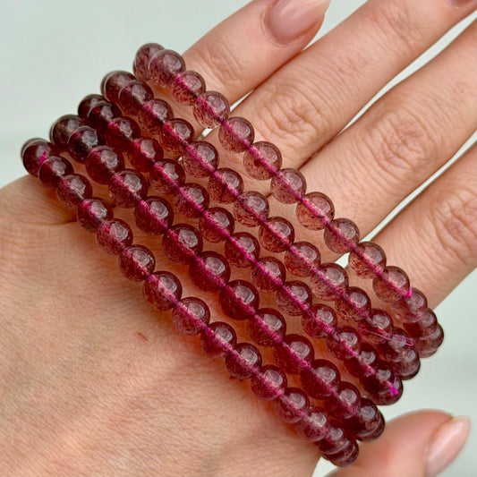 HQ Erdbeerquarz Armband - 6mm