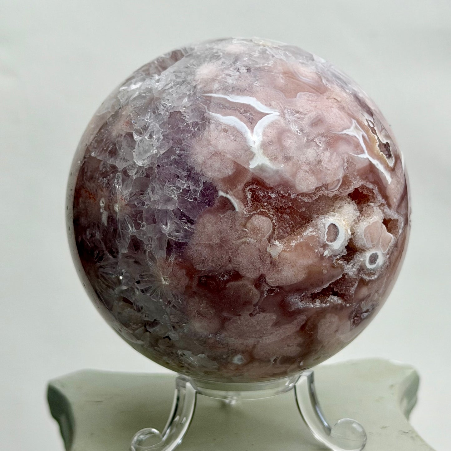 HQ Blumenachat X Amethyst Kugel I