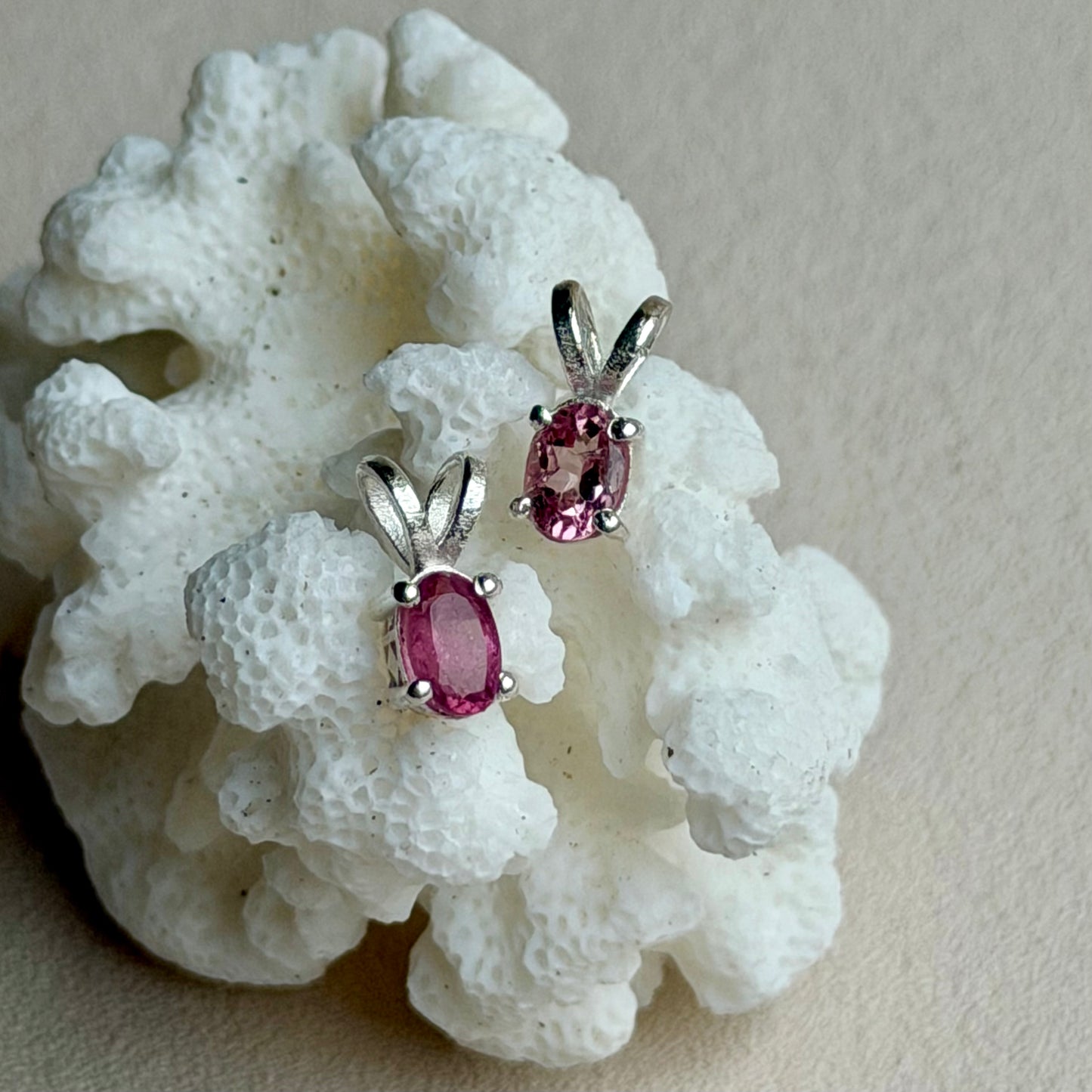 Pinker Turmalin Anhänger - 925 Silber - 59PT
