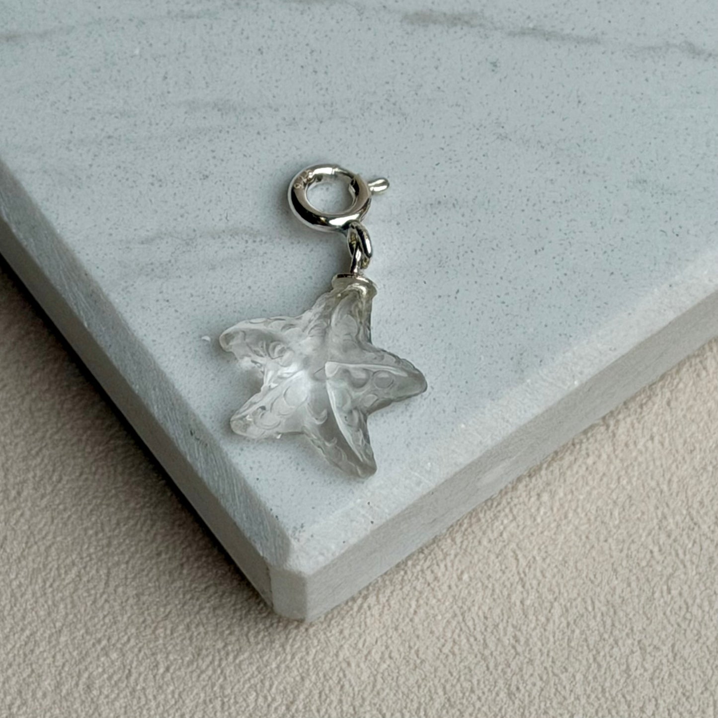 Bergkristall Seestern Charm - 925 Silber - 19SF