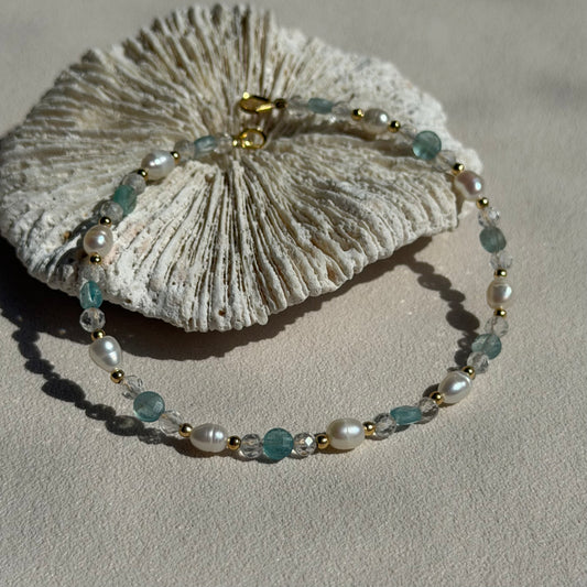 KYANE - Armband - 925 Silber - Apatit & Bergkristall