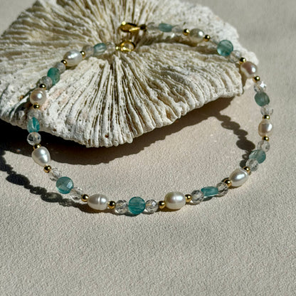 KYANE - Armband - 925 Silber - Apatit & Bergkristall