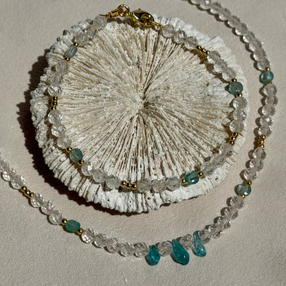 AIGE - Armband - 925 Silber - Apatit & Bergkristall