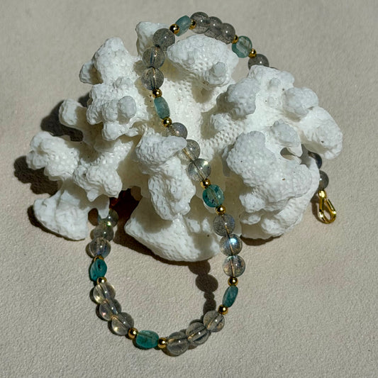 ASTERIA - Armband - 925 Silber - Apatit & Labradorit