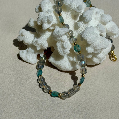 ASTERIA - Armband - 925 Silber - Apatit & Labradorit