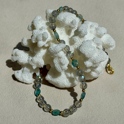 ASTERIA - Armband - 925 Silber - Apatit & Labradorit