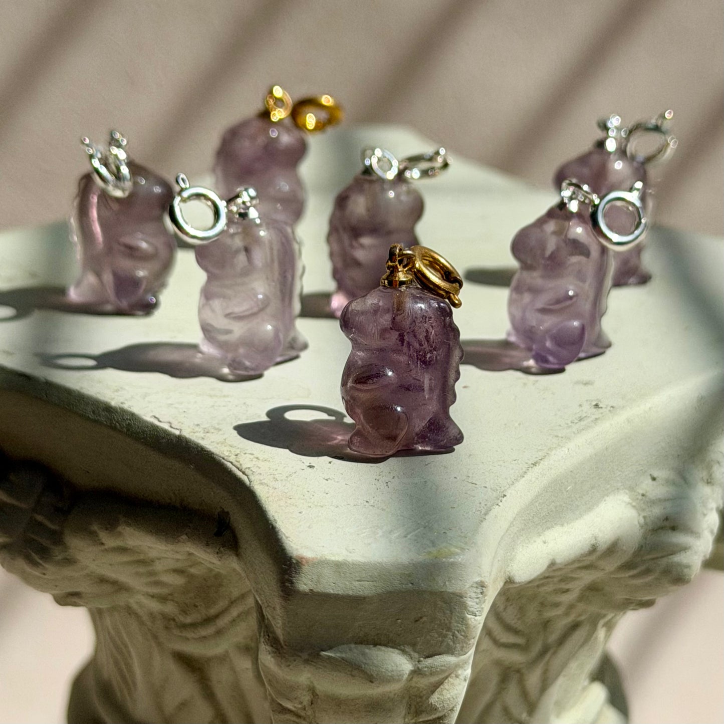 Chubby Dino Charm - Amethyst - 925 Silber