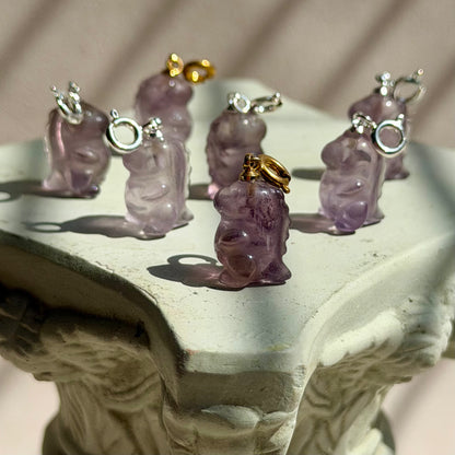 Chubby Dino Charm - Amethyst - 925 Silber