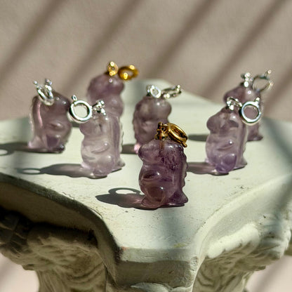 Chubby Dino Charm - Amethyst - 925 Silber