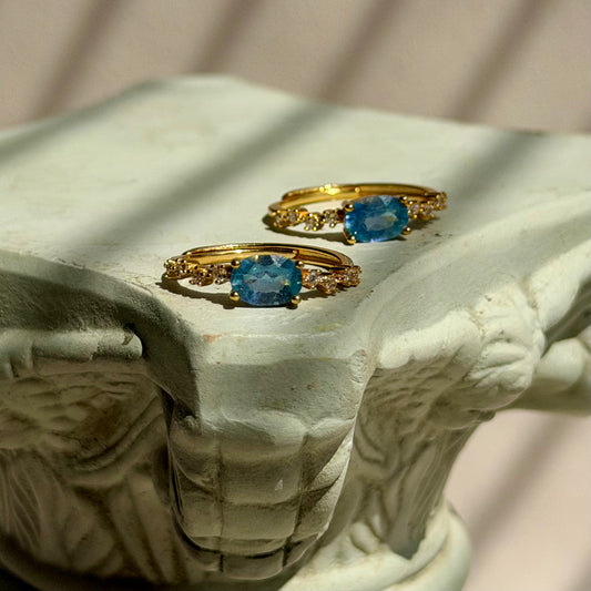 Calypso Ring - Aquamarin - 925 Silber Vergoldet