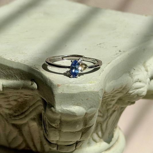 Eirene Ring - Tansanit & Grüner Turmalin - 925 Silber