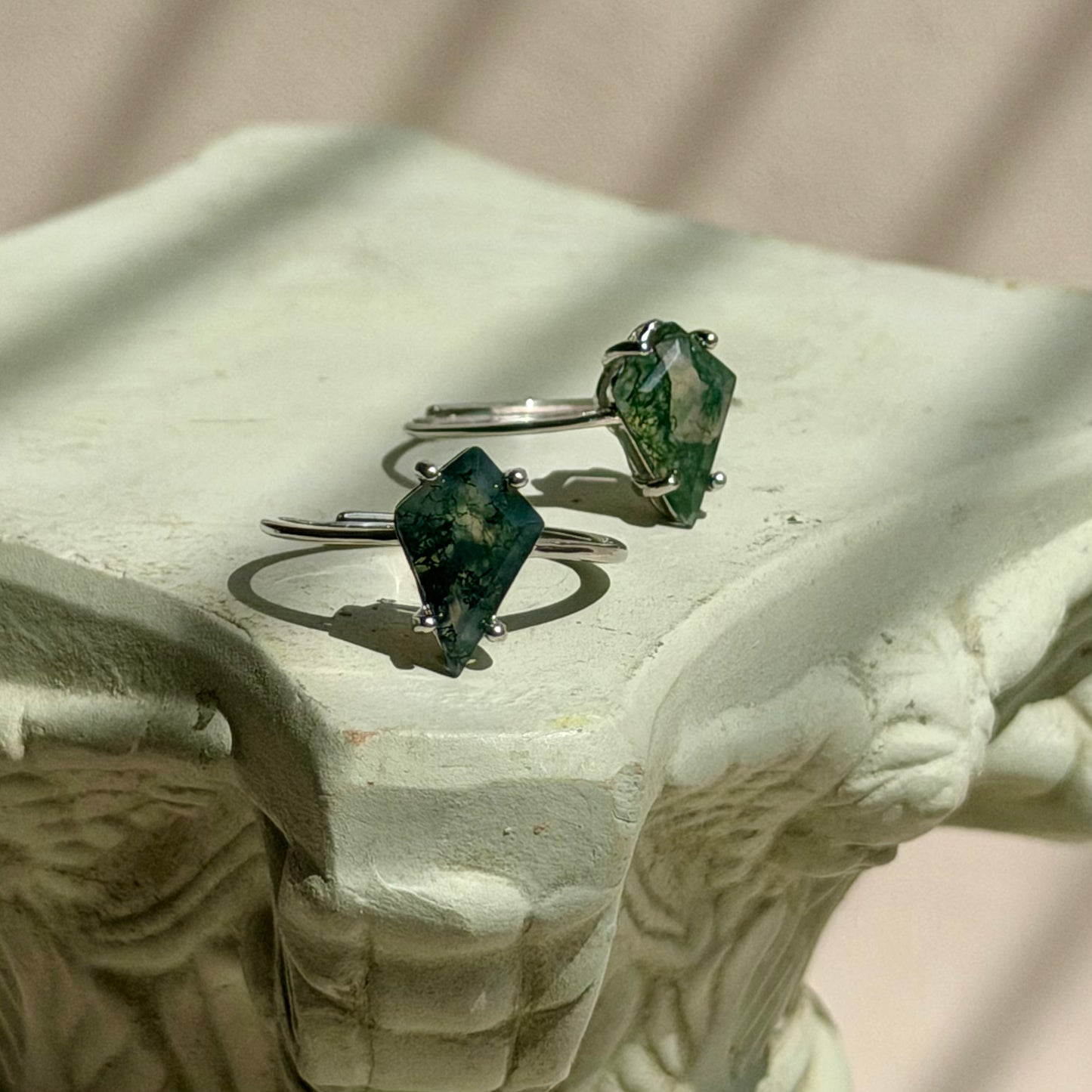 Sykea Ring - Moosachat - 925 Silber