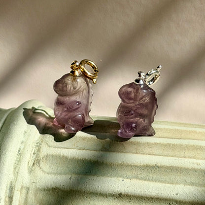 Chubby Dino Charm - Amethyst - 925 Silber