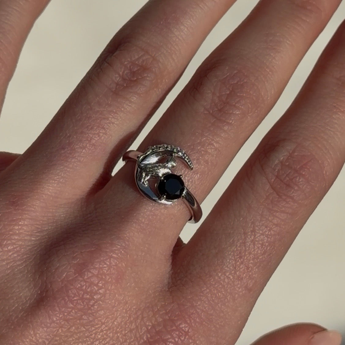 Obsidian Ring - Moon Guardian