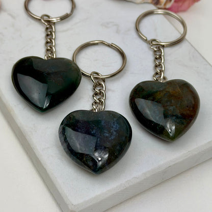 Moosachat Herz - Schlüsselanhänger