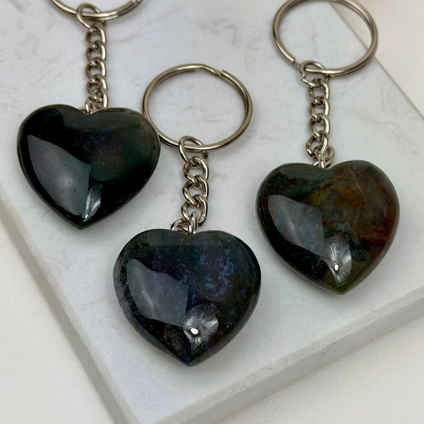 Moosachat Herz - Schlüsselanhänger