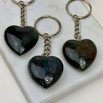 Moosachat Herz - Schlüsselanhänger