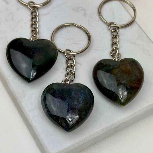 Moosachat Herz - Schlüsselanhänger