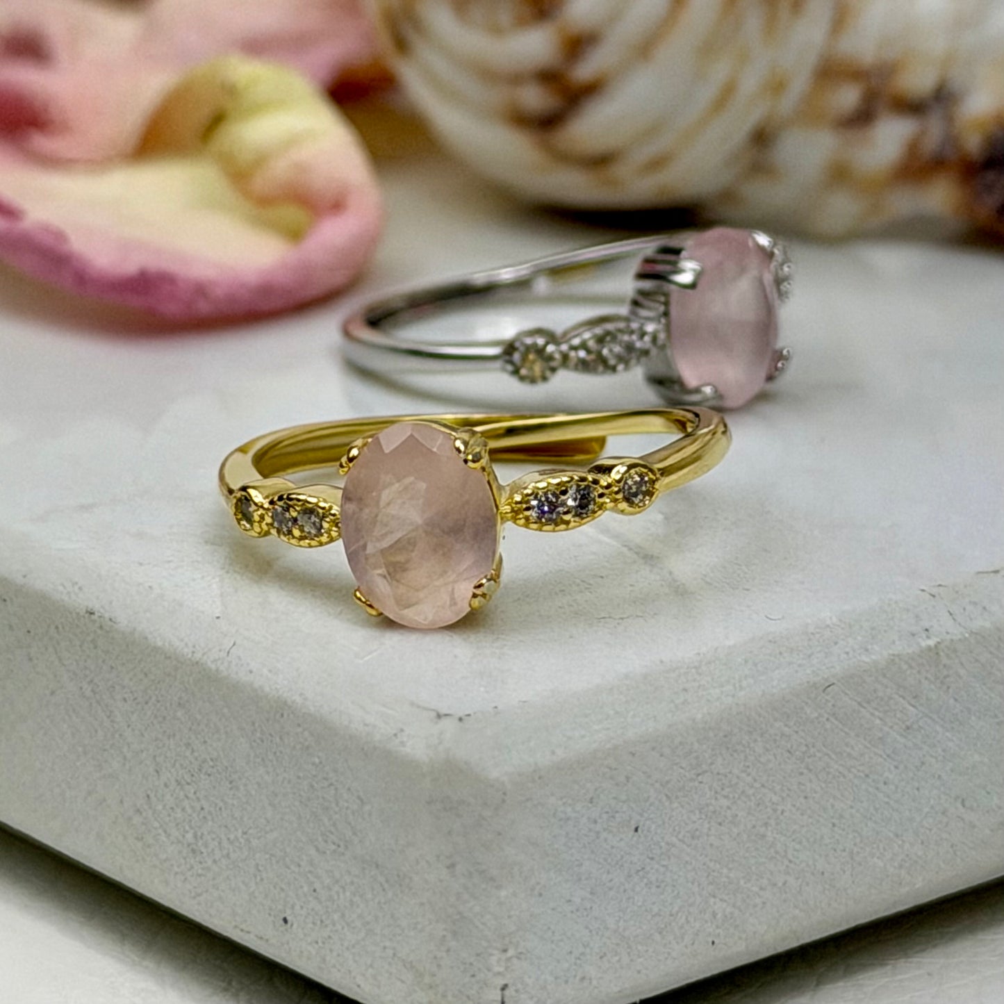 Aphrodite’s Blush – Rosenquartz Ring - 925 Silber