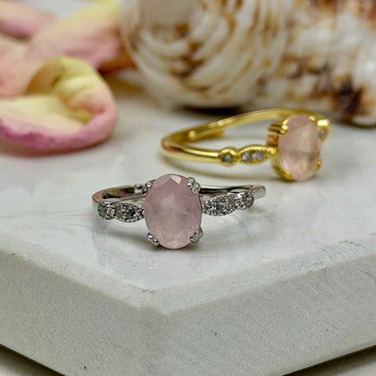 Aphrodite’s Blush – Rosenquartz Ring - 925 Silber