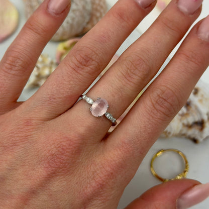 Aphrodite’s Blush – Rosenquartz Ring - 925 Silber