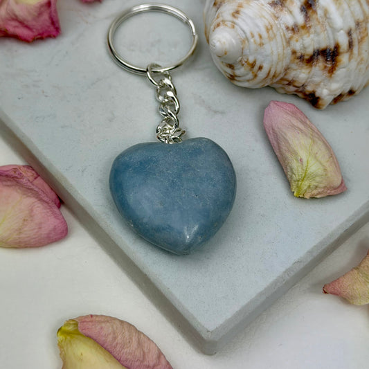 Angelit Herz - Schlüsselanhänger