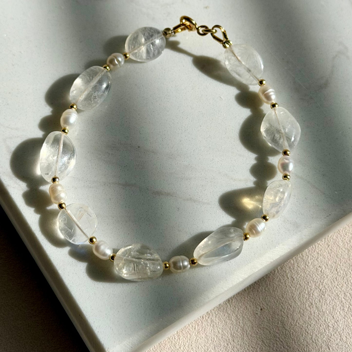 KIRKE Armband – Mondstein & Perlen - 925 Silber