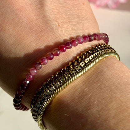 Pinker Turmalin Armband | 4mm Perlen