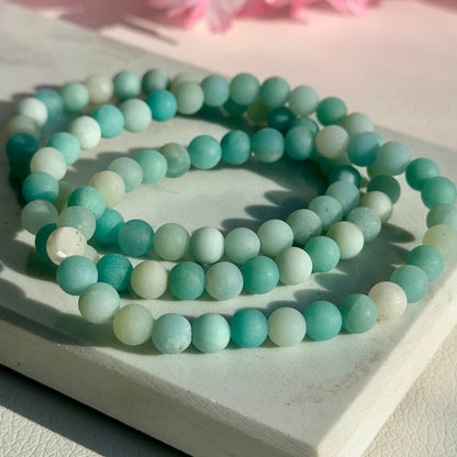 Amazonit Matt Armband | 6mm Perlen
