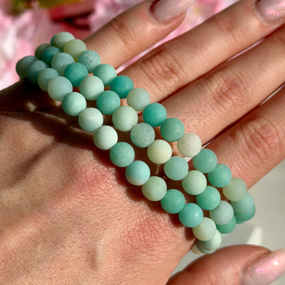 Amazonit Matt Armband | 6mm Perlen