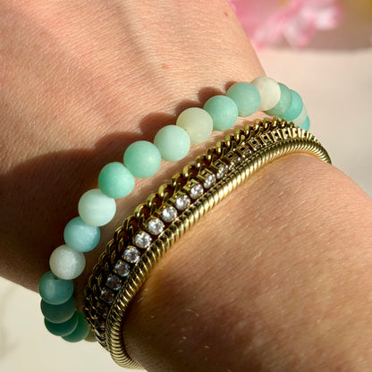 Amazonit Matt Armband | 6mm Perlen