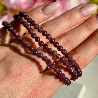 HQ Lepidolith Armband | 4mm Perlen