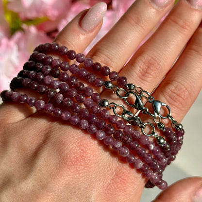 HQ Lepidolith Kette | 4mm Perlen