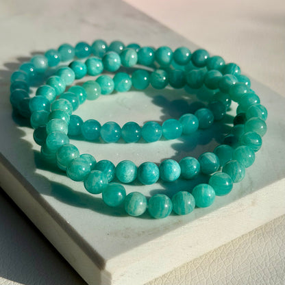 HQ Amazonit Armband | 6mm Perlen