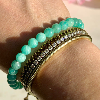 HQ Amazonit Armband | 6mm Perlen