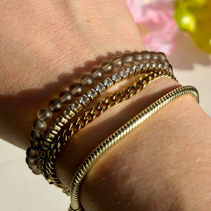 Rauchquarz Armband | 4mm Perlen