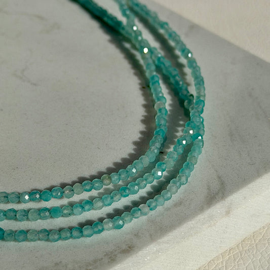 HQ Amazonit Kette | 2mm Perlen Facettiert