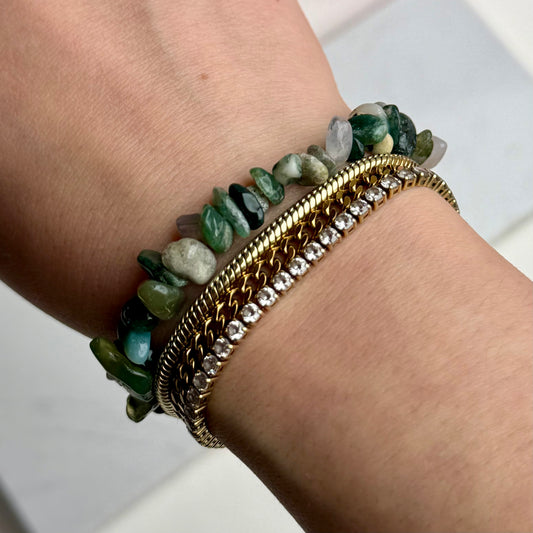 Moosachat Splitter Armband