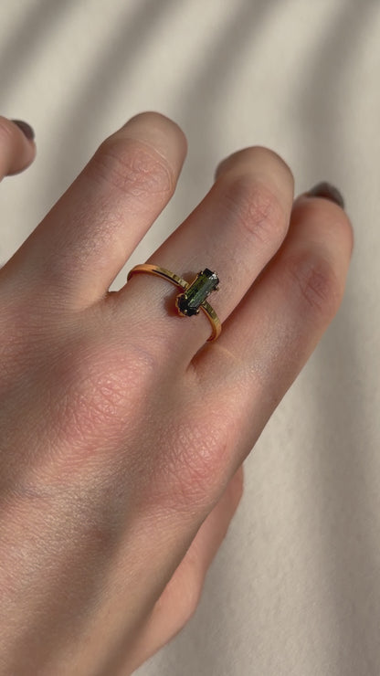 Gaia Ring - Grüner Turmalin - 925 Silber 14k Vergoldet