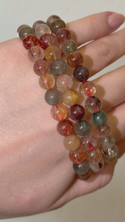 HQ Buntes Rutil - Armband 8mm