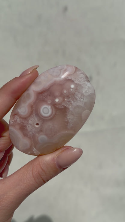 HQ Blumenachat X Amethyst Palmstone I